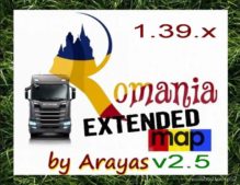 ETS2 Mod: Romania Extended Map V2.5 1.39.X (Image #2)