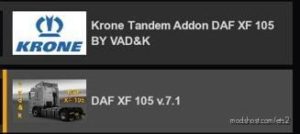 ETS2 Part Mod: Tandem Krone For DAF XF 105 By Vad&K (Image #3)