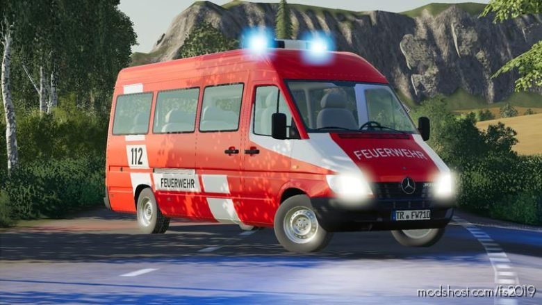 Mercedes Sprinter W904 Fire Brigade And Civil V1.1 for Farming Simulator 19