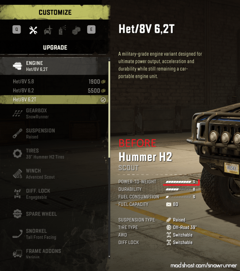 Hummer H2 Upgrades for SnowRunner
