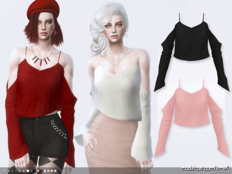 Sims 4 Clothes Mod: Toksik- Kaliah (TOP) (Featured)