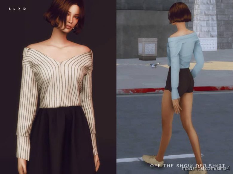 OFF The Shoulder Shirt for The Sims 4