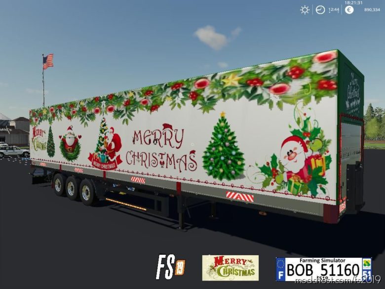 Trailer Merry Christmas By BOB51160 for Farming Simulator 19