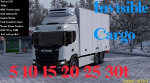Invisible Cargo Mod For Riggid Trucks [1.39] for Euro Truck Simulator 2