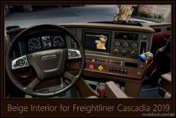 ATS Mod: Beige Interior For Freightliner Cascadia 2019 V0.9 (Image #6)