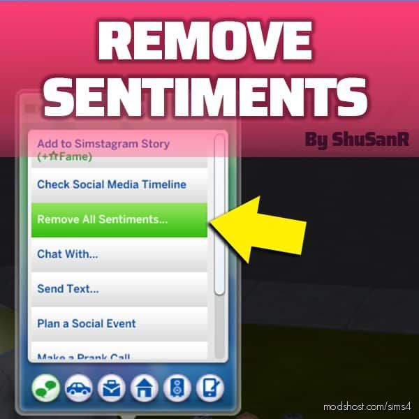 Remove Sentiments About Specific Sims for The Sims 4