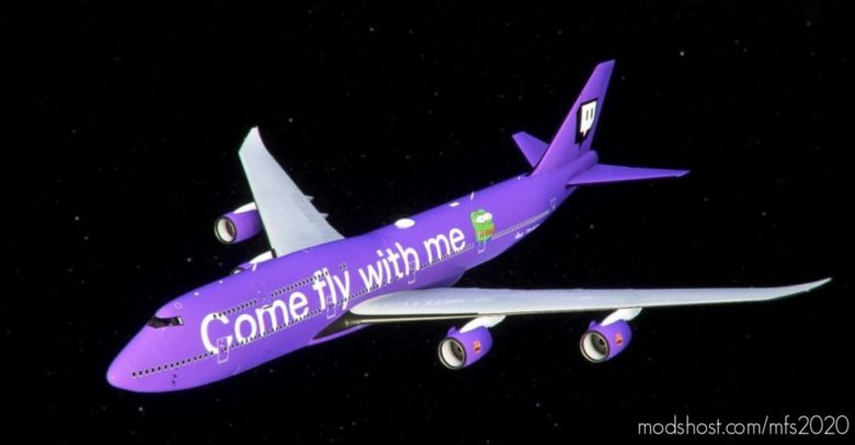 Come FLY With ME Twitch X Bobbyfuzzy Livery for Microsoft Flight Simulator 2020