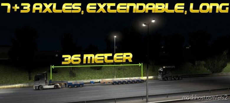 Long LOW BED (7+3 Axles, Extendable, Long) MP [1.39.X] for Euro Truck Simulator 2
