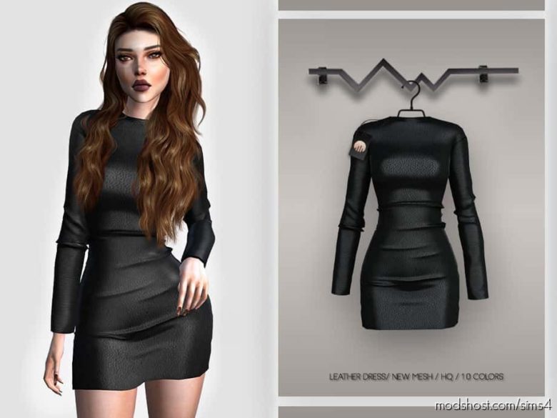 Leather Dress BD388 for The Sims 4