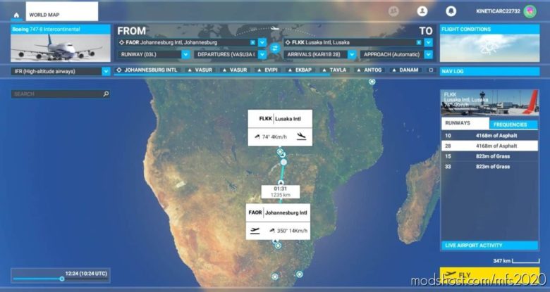 South African Airways Flight Plans Megapack for Microsoft Flight Simulator 2020