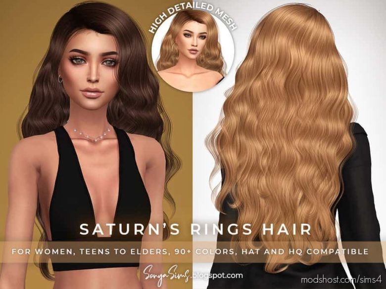 Sonyasims Saturns Rings Hair for The Sims 4