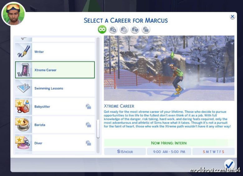 Xtreme Career for The Sims 4