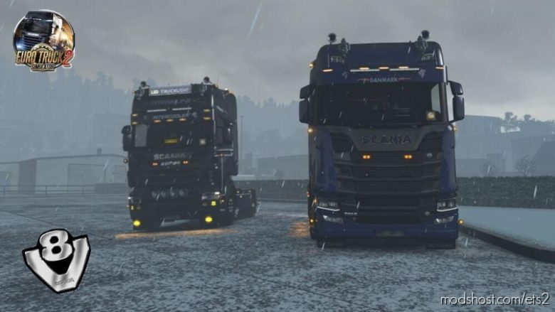 Scania NG S&R + RJL Streamline, R, R4, T, T4 Sunshield With Slots V1.1 for Euro Truck Simulator 2