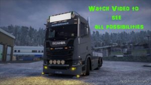 ETS2 Part Mod: Scania NG S&R + RJL Streamline, R, R4, T, T4 Sunshield With Slots V1.1 (Image #2)