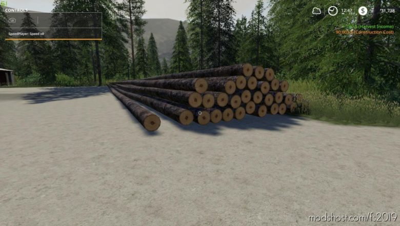 Full Length Spruce Logs By Stevie for Farming Simulator 19