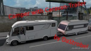 Camper With Caravan Trailer for Euro Truck Simulator 2
