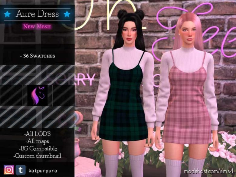 Aure Dress for The Sims 4