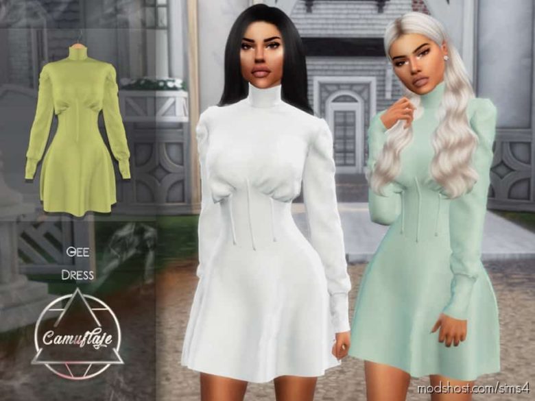 Camuflaje – GEE (Dress) for The Sims 4