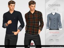 Sims 4 Clothes Mod: Formal Shirt For MEN 01 (Image #2)