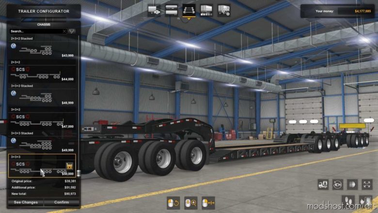 Stacked SCS Lowboy Trailers for American Truck Simulator