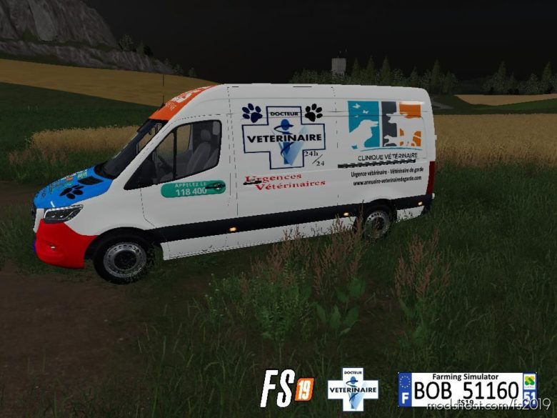 Mercedes Emergency Animals By BOB51160 V3.0 for Farming Simulator 19