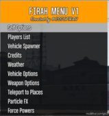Firah Menu V1.40 for Grand Theft Auto V