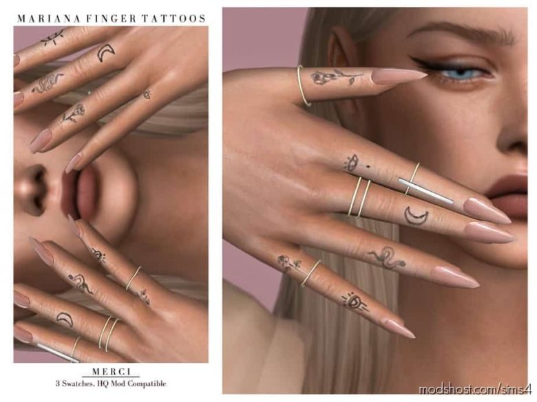 Marianna Finger Tattoo for The Sims 4