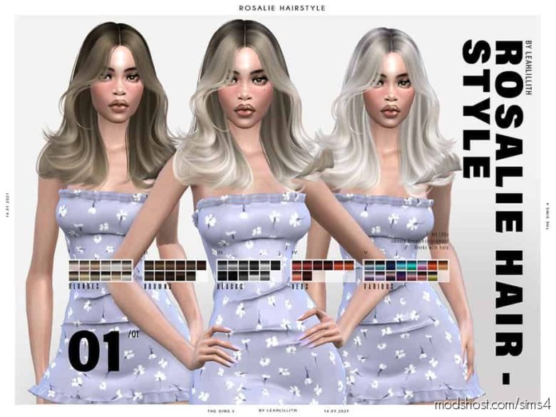 Leahlillith Rosalie Hairstyle for The Sims 4