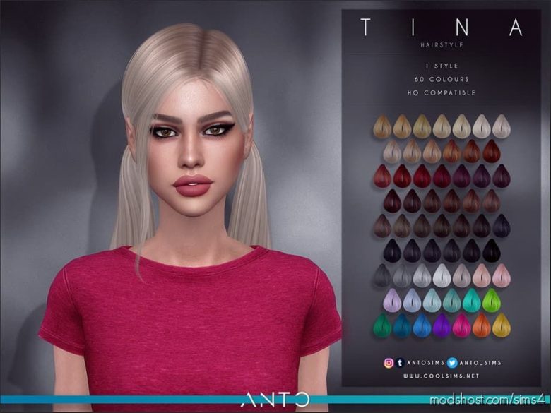 Anto – Tina (Hairstyle) for The Sims 4
