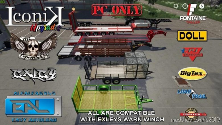 Landscape Trailer With Other Trailers for Farming Simulator 19