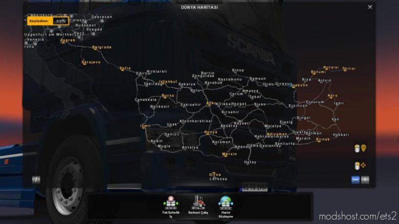 Turkey Map Connections V1.3 for Euro Truck Simulator 2