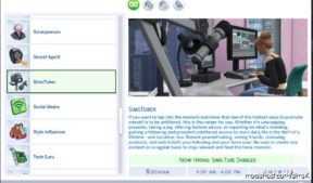 Simstuber Career for The Sims 4