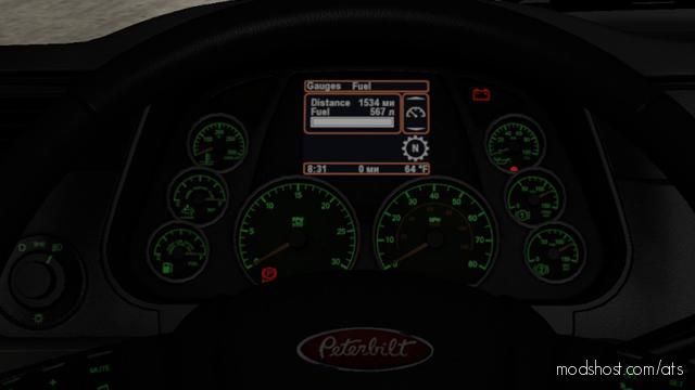 Peterbilt 579 Darkgreen Dashboard [1.39 – 1.40] for American Truck Simulator