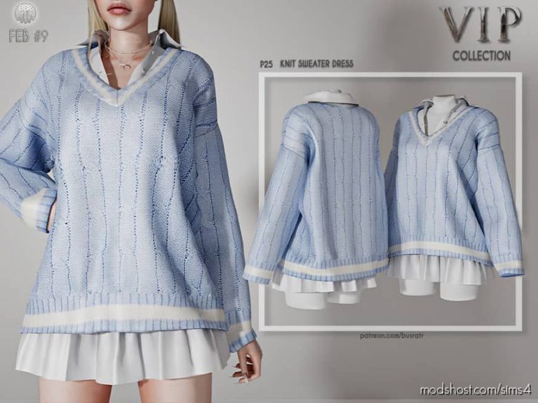 Knit Sweater Dress P25 for The Sims 4