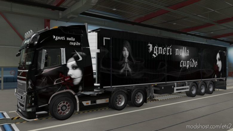 Skin For Volvo FH16 2012 And Trailers Gothic Woman [1.40] for Euro Truck Simulator 2