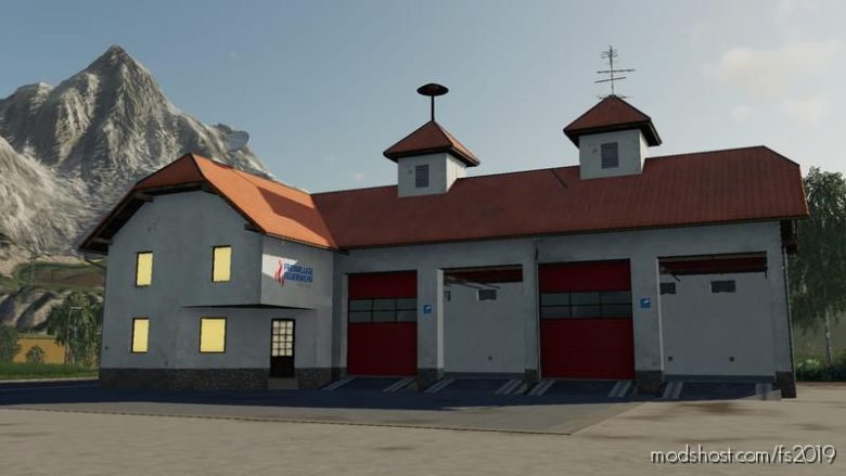 Fire Station Placeable With Siren for Farming Simulator 19