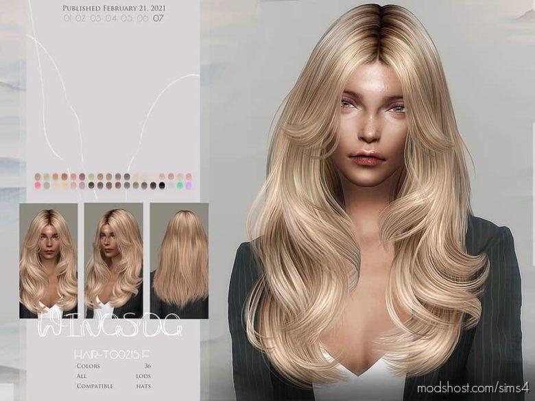 Wings-To0215 Hair for The Sims 4