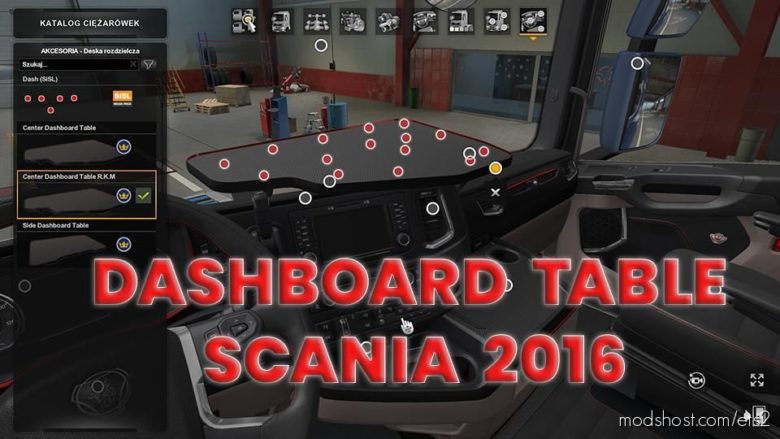 Dashboard Table Scania 2016 for Euro Truck Simulator 2