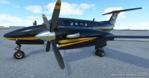 MSFS 2020 Cockpit Mod: King AIR Private Livery – Blackgold (Featured)