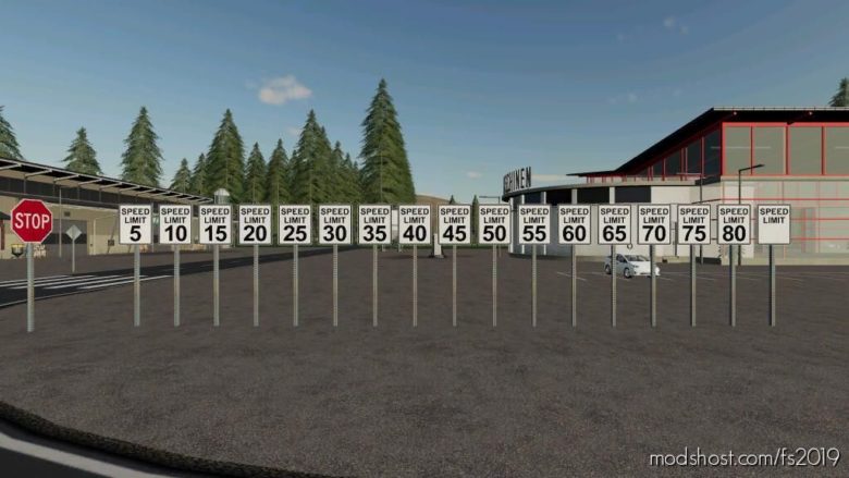 Placeable US Speed Limit Signs V1.0.1 for Farming Simulator 19
