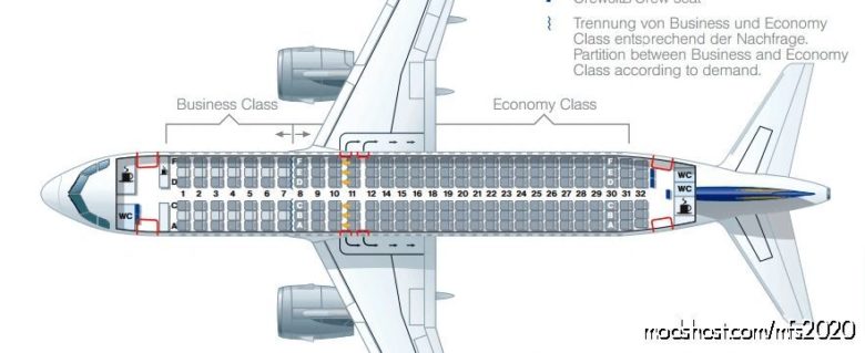Lufthansa A320 Cabinlayout For SLC for Microsoft Flight Simulator 2020