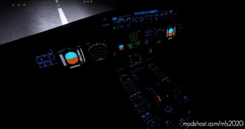 A320NX FBW – Black Cockpit And Blue Lighting for Microsoft Flight Simulator 2020