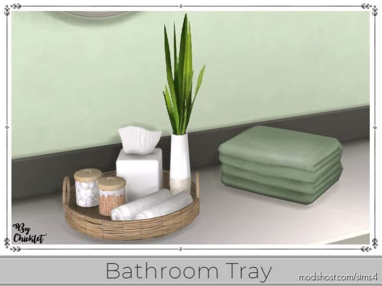 This And That Bathroom Wicker Tray for The Sims 4