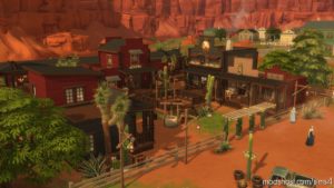 Full Western Town With Train – 50×40 NO CC for The Sims 4