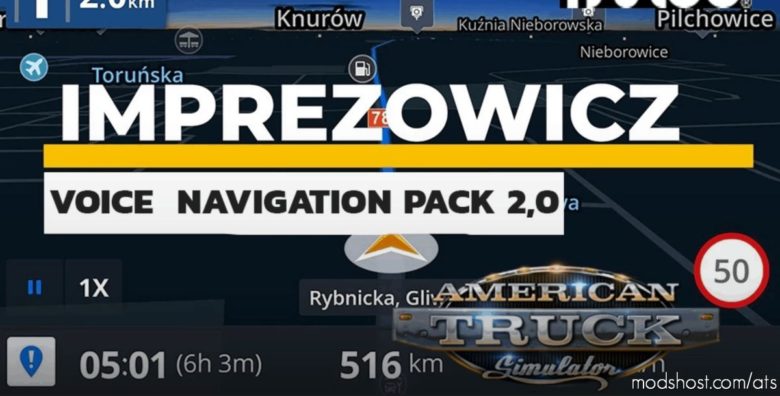 Imprezowicz Voice Navigation Pack V2.0 for American Truck Simulator