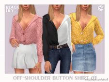 Off-Shoulder Button Shirt 03 for The Sims 4