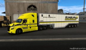 Sunbury Transport Cascadia And Chip VAN Combo for American Truck Simulator