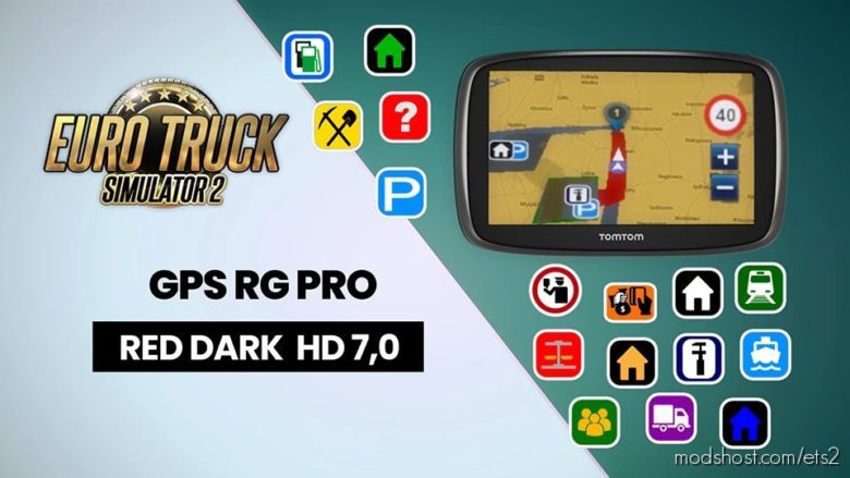 GPS RG PRO RED Dark HD V7.0 for Euro Truck Simulator 2