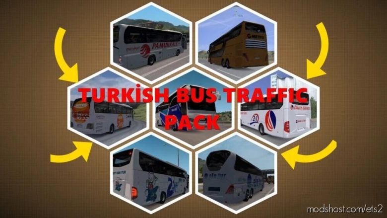 Turki̇sh BUS Traffic Pack [1.39 – 1.40] for Euro Truck Simulator 2