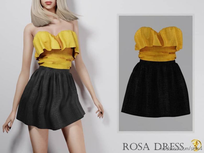 Sims 4 Clothes Mod: Rosa Dress (Featured)